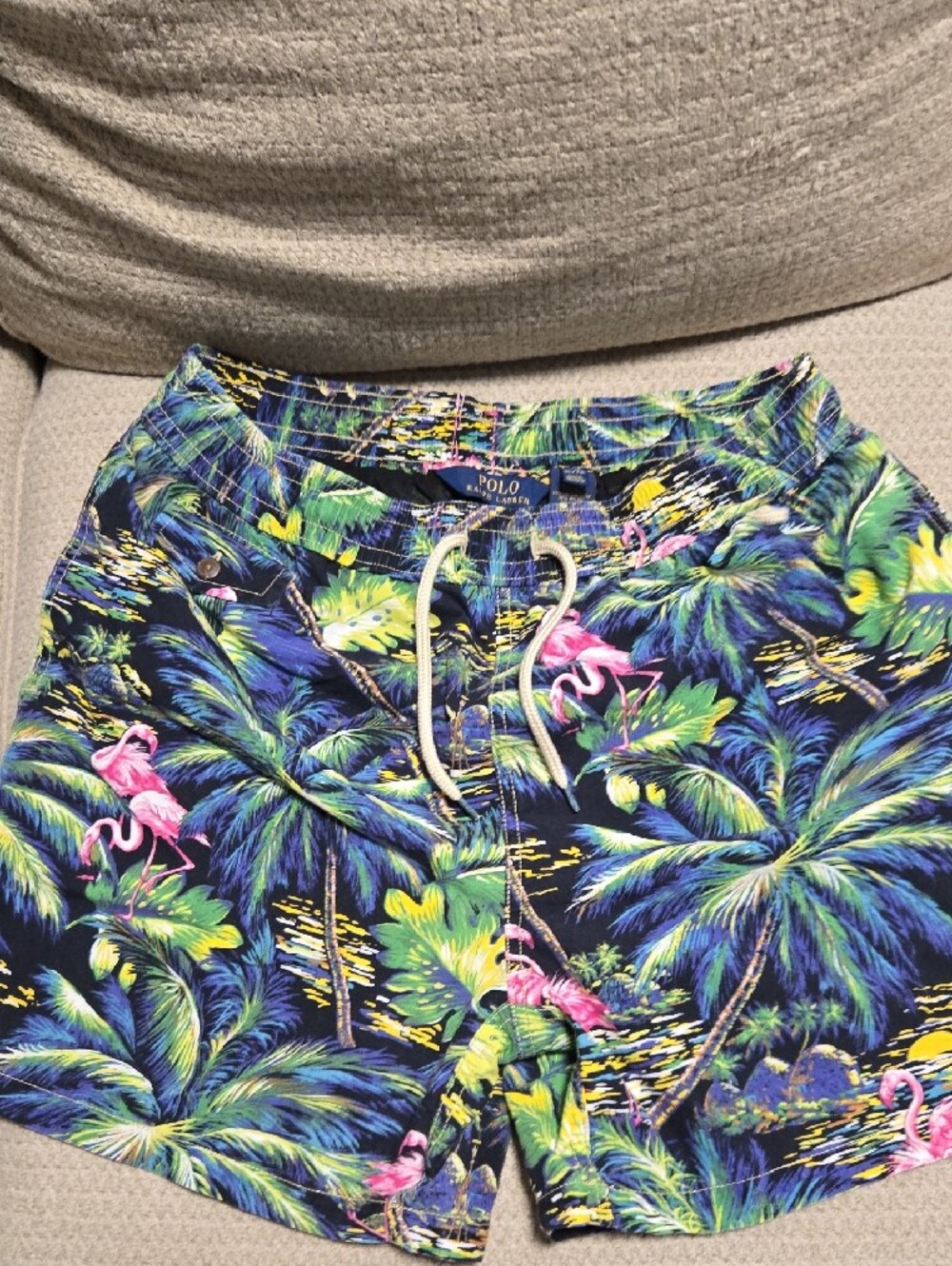 Polo Ralph Lauren Tropical Flamingo Swim Trunks - Multicolor Size XL EUC